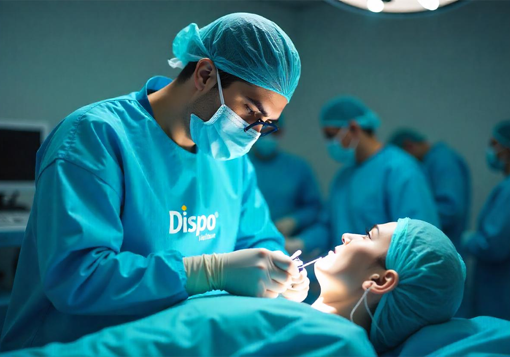 High-quality nonwoven disposable surgical drapes for hospitals and operation theaters by Dispo Healthcare, India.