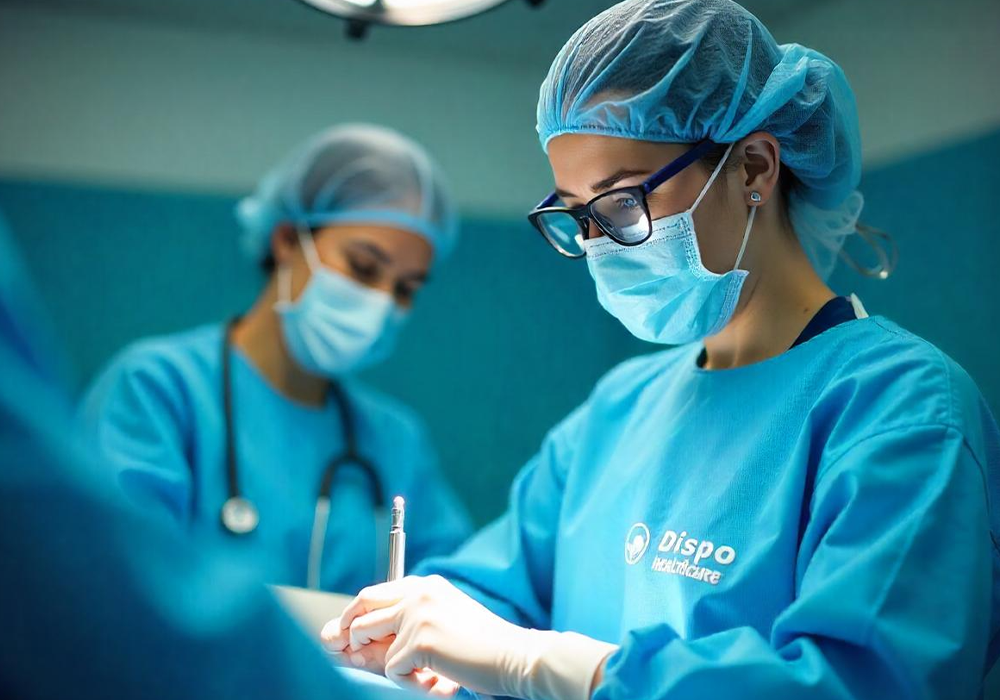 High-quality nonwoven disposable surgical drapes for hospitals and operation theaters by Dispo Healthcare, India.